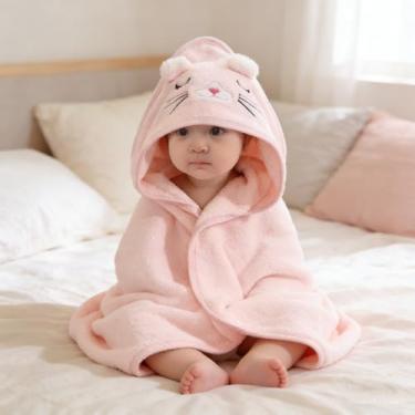 Imagem de Toalhas de bebê com capuz, toalha de banho macia premium para bebê, toalhas de banho macias e hipoalergênicas, com capuz para bebês recém-nascidos, toalhas absorventes para meninos e meninas (cinza)