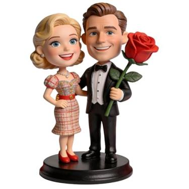Imagem de Bobblehead de casal romântico personalizado da foto, estátua de traje formal personalizado, presente perfeito de aniversário/dia dos namorados para namorado/namorada, lembrança romântica de casal