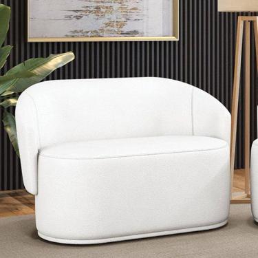 Imagem de Sofá 2 Lugares Namoradeira Orgânica Para Sala Malu Sintético M11 - D`rossi Branco