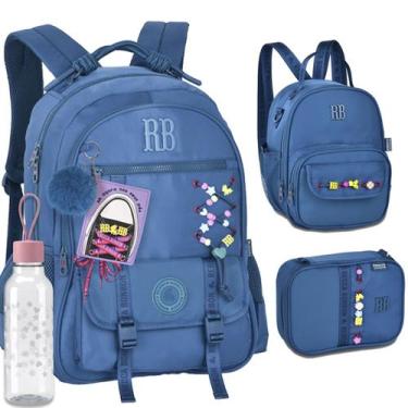 Imagem de Kit Completo Mochila Costa Rebecca Bonbon RB Escolar Juvenil, Azul