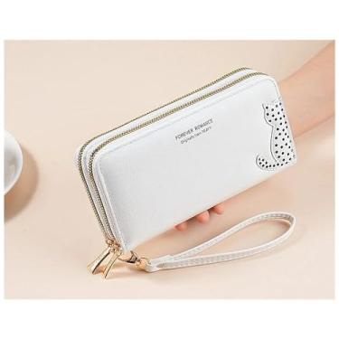 Imagem de Carteira longa feminina elegante, design minimalista estilo envelope, fácil de abrir e fechar