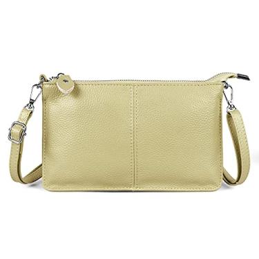 Imagem de Befen Bolsas de carteira de mão de couro para mulheres pequenas bolsas transversais envelope, Amarelo claro