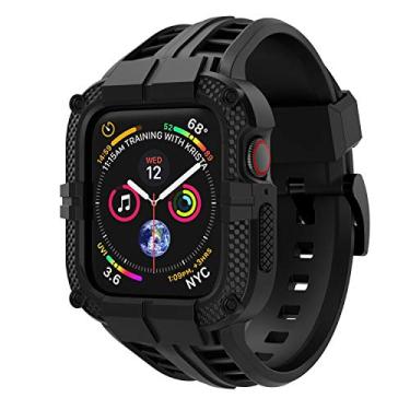 Imagem de T-ENGINE Capa robusta compatível com Apple Watch série 9 pulseira para 45 mm, 44 mm, 42 mm, SE 9/8/7/6/5/4/3 para homens