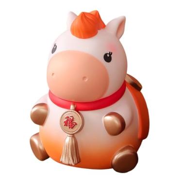 Imagem de Ｂｅｓｇａ Estátua de Cavalo Decorativa em, Cofrinho em Formato de Porquinho, Coleção Fofa, Pote de Economias, Ornamento de Mesa para Armário de Entrada, Laranja Pequeno