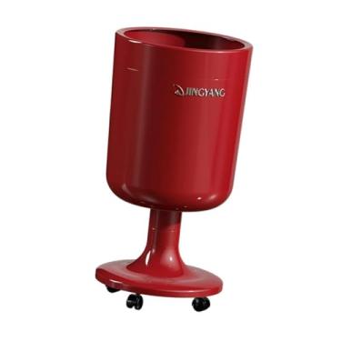 Imagem de Baoblaze Lixeira com Rodas, Lixeira de Grande Capacidade, Prática para Quarto, Escritório, Cozinha, Banheiro e Lavabo, Vermelho