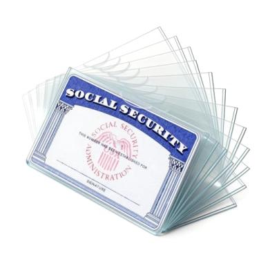 Imagem de Pacote com 10 porta-cartões de visita, capas de plástico com carregamento superior para caixas organizadoras, livros de etiquetas, etiquetas de nome, capas protetoras de cartão