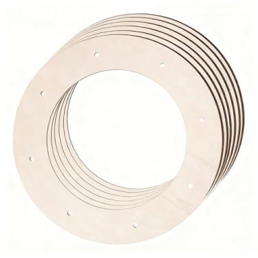 Imagem de 10 peças de guirlanda de madeira natural inacabada forma 2,5 mm de espessura anéis de argola floral redonda para projetos de artesanato DIY, guirlanda de porta de Natal e férias sazonais (tamanho