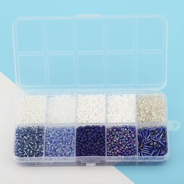 Imagem de YDJIANCAI 10 compartimentos de vidro 2 mm contas de tubo de semente contas pequenas de dois tons, para fabricação de joias, suprimentos de artesanato DIY para brincos, pulseiras, colares (cor