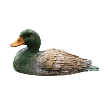 Imagem de Bothyi Estátua flutuante de animal, decorativa, para lago, à prova d'água, escultura de animal, boia para piscina, jardim e área externa, Pato