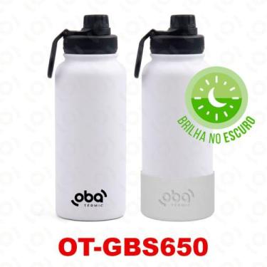 Imagem de Garrafa Térmica 650ml Branca Brilha No Escuro - Oba Térmic