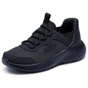 Imagem de Skechers Tênis masculino Bounder-brisk-burst, Preto/preto, 13.5 Little Kid