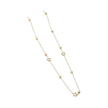 Imagem de Colar Feminino Em Aço Inoxidável Banho De Ouro 18K, Corrente Oca Em Fo