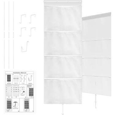 Imagem de ZLHETWT Organizador de pendurar sobre a porta, suporte de animais de pelúcia, bolsa de armazenamento sobre a porta, armazenamento de brinquedos de pelúcia multiuso para boneca de armário de quarto