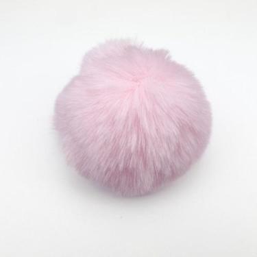 Imagem de Bolinha Pelúcia Pompom 8cm Rosa Bebê com Elástico em Poliéster - unida