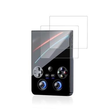 Imagem de YAJOJO Pacote com 2 protetores de tela para console de jogos portátil Anbernic RG477V, vidro temperado de dureza 9H para Anbernic RG477V, antiarranhões, clareza HD, sem bolhas