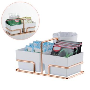 Imagem de Suporte Porta Saches Branco Para Café De Mesa Sachês Açúcar - Future