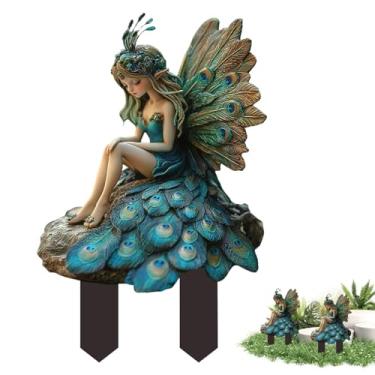 Imagem de Fadas para Jardim de Fadas,Decorações de Plantas para Vasos, Decorações de vasos de plantas de fadas planas acrílicas, Ornamento de cerca, decorações de vaso de flores, acessórios de jardim de fadas p