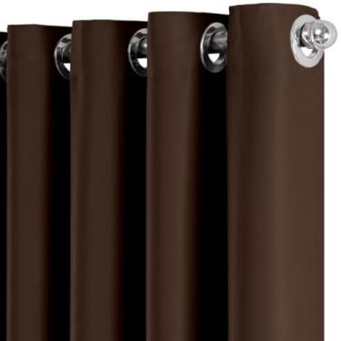 Imagem de Cortinas Opacas 4,00 Metros X 2,50 Metros - Com Propriedades De Isolamento TéRmico E AcúStico, Adequadas Para Salas De Estar, Quartos E Cinemas DoméSticos(Tabaco)