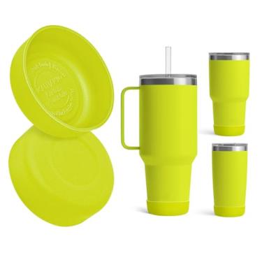 Imagem de Kaitiaki Pacote com 2 botas de silicone para YETI Rambler Caneca de palha de 1,2 l e 992 g, manga antiderrapante para caneca de viagem, copo de água, serve na maioria dos carros, acessórios de