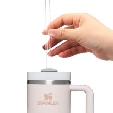Imagem de Pacote com 3 canudos de substituição para Stanley, canudos reutilizáveis sem BPA com 1 pacote de escova de limpeza, para copo de 40/30/20 onças