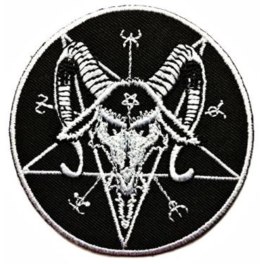 Imagem de Best4Buy Music Patch 666 Demonic Pagan Goat Pentagram Band Logo Heavy Metal Punk Rock Camisetas M001 Sew Iron on Patches Bordado Badge Cloth Sign