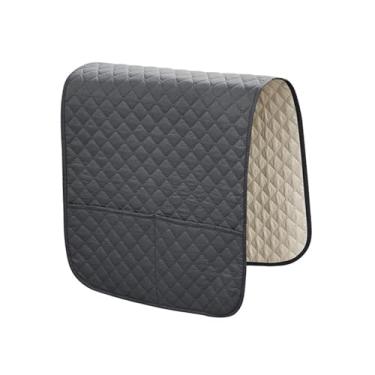 Imagem de BAHULA Organizador de descanso de braço para sofá, bolsa de armazenamento de poltrona antiderrapante com 2 bolsos, impermeável, organizador de bolso para pendurar TV, suporte de controle remoto