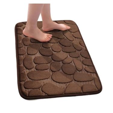 Imagem de Tapete de banho macio e confortável para banho, absorção rápida de água, lavagem à máquina, tapetes de banheiro (café, 60 x 90 cm)