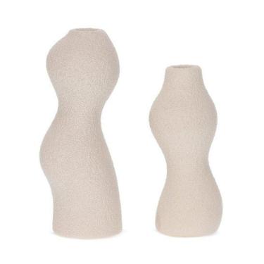 Imagem de Castiçal Porta Velas Em Poliresina 19805 Kit C/2 16Cm Mart