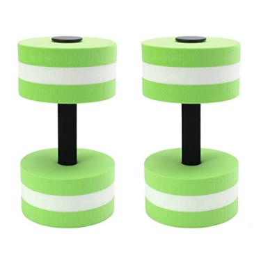 Imagem de Naroote Haltere Flutuante de água Leve para Exercícios de Ioga Haltere de Espuma para Homens e Mulheres 2 Peças para Treinamento Físico Em Piscinas Internas, Colorido 5,9 X 10,6 pol. (Verde)