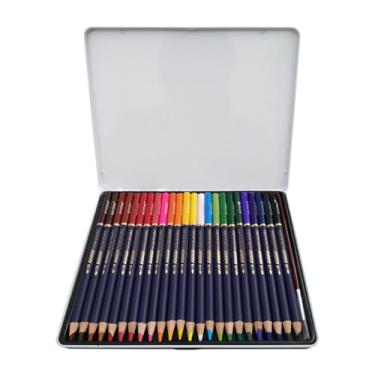 Imagem de Conjunto de Lápis Água Profissionais NYONI Coloridos Solúveis em com Pincel e Caixa Metal Materiais Arte para Crianças Estudantes Artistas Adultos Desenho Esboço Pintura Livros Colorir