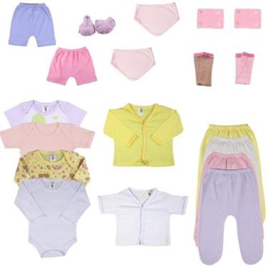 Imagem de Kit 19 Peças Roupa Bebê Essencial Enxoval Longo Algodão - Tanran Baby,