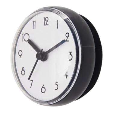 Imagem de Generic Relógio de banheiro com ventosa para pendurar na parede, decoração para casa, relógio redondo à água para cozinha e uso doméstico, Cinza