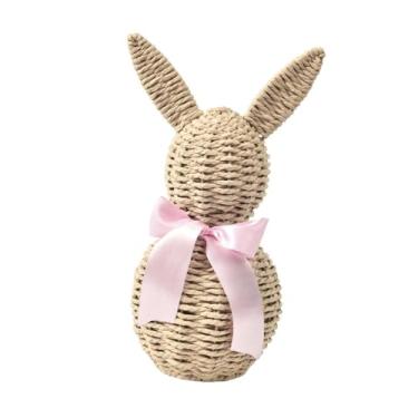 Imagem de IEUDNS Enfeite de da Páscoa em Tecido: Fofo, Artesanal, Presente Criativo, Decoração de Mesa, Decoração de Páscoa para Prateleira, Sala de, Rosa