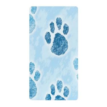 Imagem de Blueangle Lençol de berço padrão para berço infantil - Lençóis de algodão macio e respirável com estampa de pata de cachorro (654)