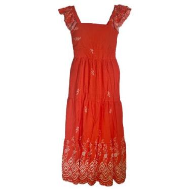 Imagem de Vestido Longo Midi Feminino Estampado Babado na Manga Elegante Bojo 3 