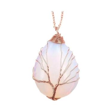 Imagem de Colar De Yoga Feminino Artesanal Árvore Da Vida Com 7 Chakras E Pedras