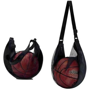 Imagem de Bolsa única com zíper transversal com alça de ombro ajustável, bolsas de rede de basquete para basquete, vôlei, futebol, futebol, rúgbi, praia, bolas de vôlei de toque suave