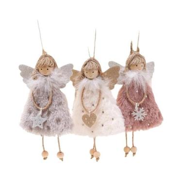 Imagem de Pingente De Boneca Anjo Fofa 3PCS Decorações Para Árvore De Natal Orna