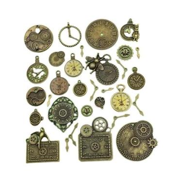Imagem de Pingentes De Relógio Steampunk Com Engrenagens E Esqueletos Em Bronze 
