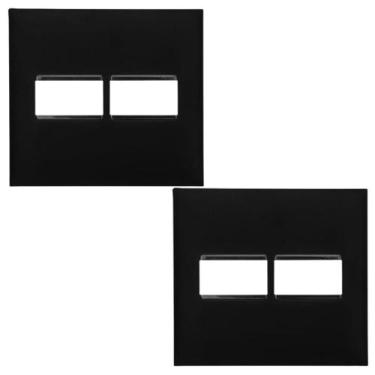 Imagem de Kit 2 Placa 4x4 2 Módulos Preta 618511PT Legrand PialPlus+