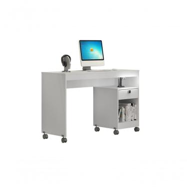 Imagem de Mesa Para Computador 01 Gaveta Com Rodizio Giga Valdemoveis Branco