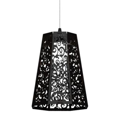 Imagem de Luminária Teto Tipo Pendente Gama Mdf - Completa Cor: Preta