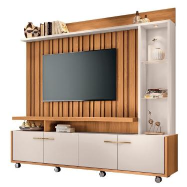 Imagem de Estante Home Theater Titan Ripado Cinamomo-off White Para Tv Até 60? - Hb Móveis Cinamomo-off White
