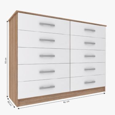 Imagem de Cômoda Austin 10 Gavetas - Demolição / Branco Demolição / Branco