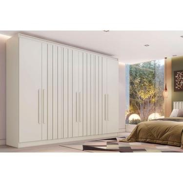Imagem de Guarda Roupa Casal 6 Portas (4 Ripadas) E 4 Gavetas Oxford Off White - Europa