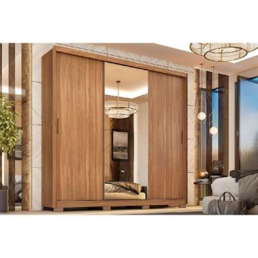 Imagem de Guarda Roupa Casal 3 Portas De Correr (1 C- Espelho) E 2 Gavetas C- Pés Dalila Flex Amendola-amendola Ou Off White