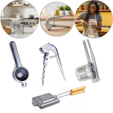 Imagem de Kit Cozinha Espremedor De Limão Amassador De Batata E Alho - Ph Metais