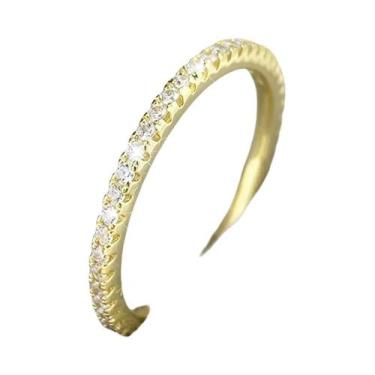 Imagem de Anel Feminino Empilhável Liso De Prata Esterlina 925 Com Zircônia De 1