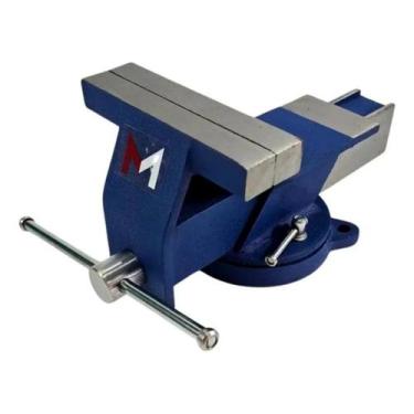 Imagem de Torno Morsa De Bancada 8 Polegadas Profissional Com Bigorna E Azul Tur