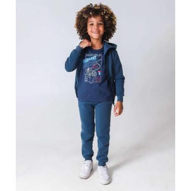 Imagem de Calça Infantil Jogger Moletom Marisa Tam 4 a 10 Azul-50079, Azul, 8